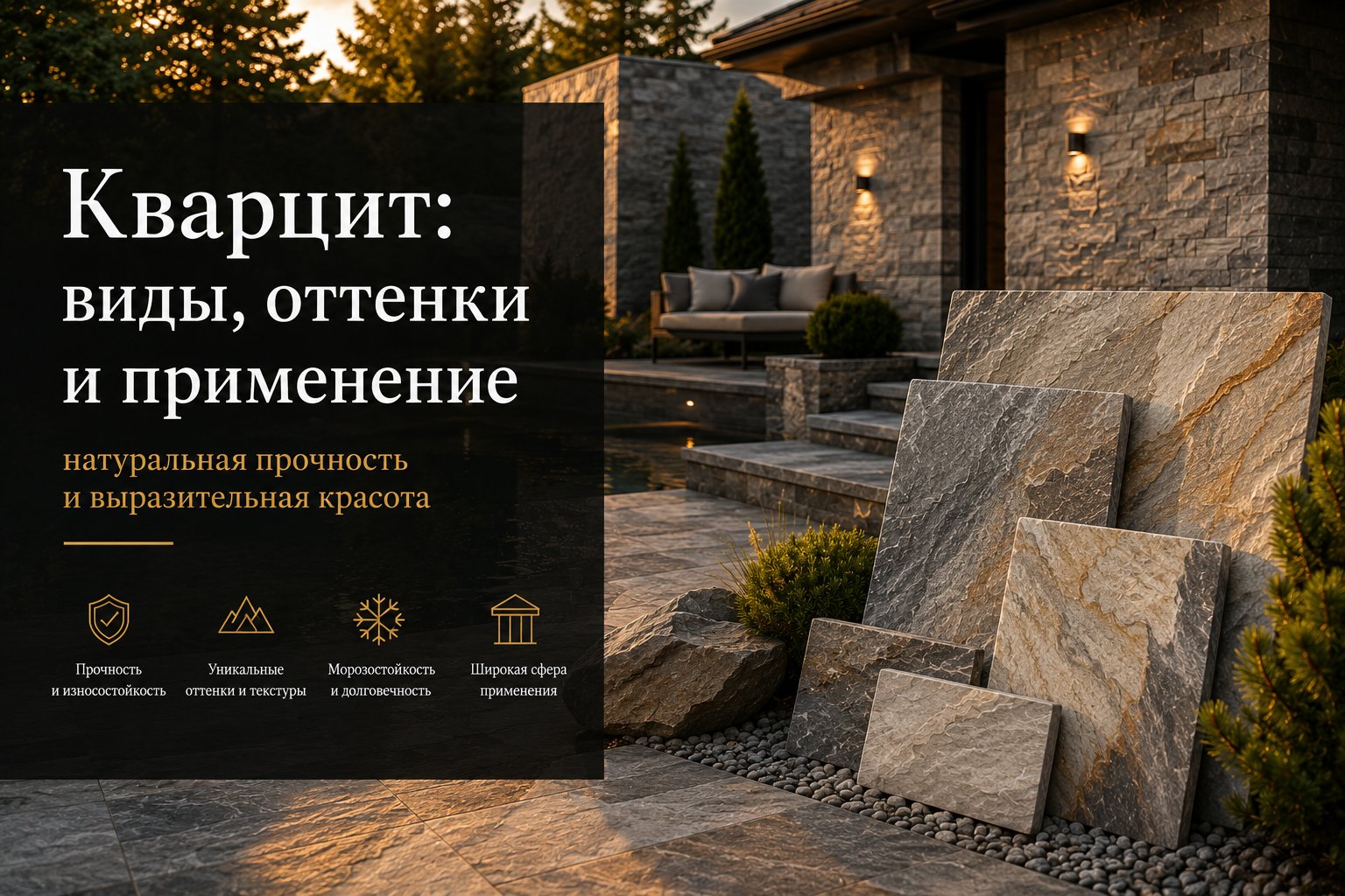 Кварцит: виды, оттенки и применение