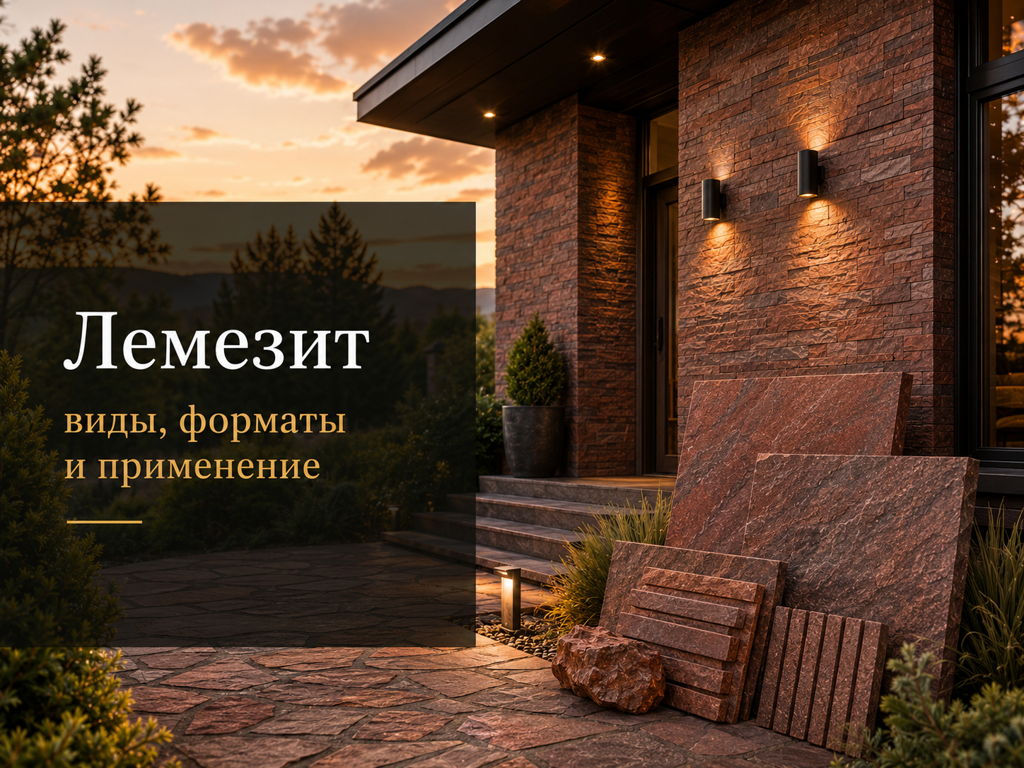 Лемезит разных форматов для фасада, цоколя и мощения