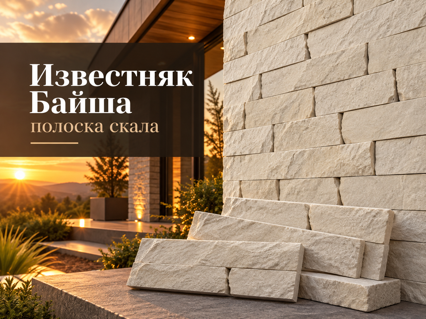 Известняк Байша полоска скала — натуральный светлый известняк для облицовки стен и фасадов