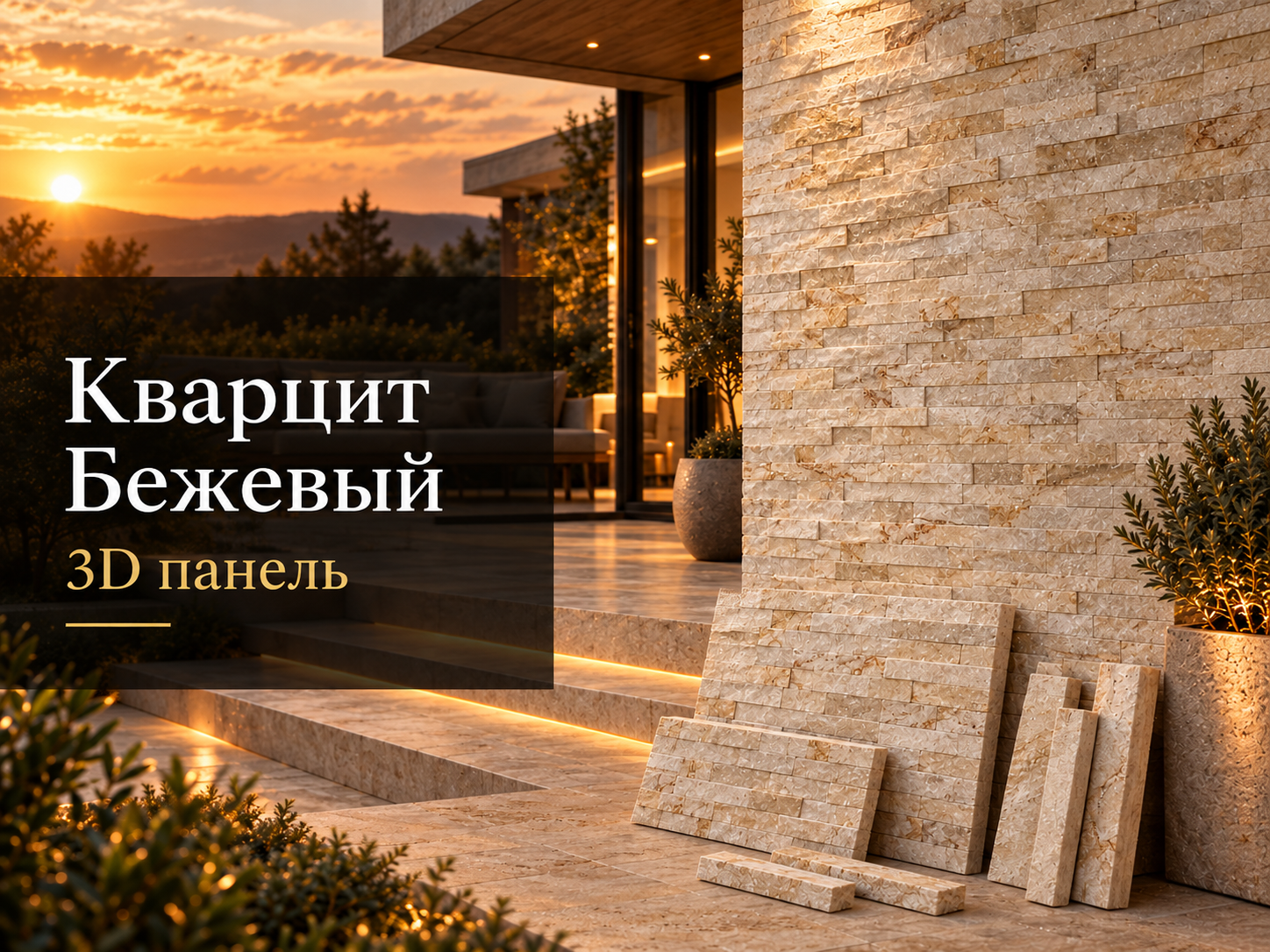 Кварцит бежевый 3D панель: применение, особенности и фото