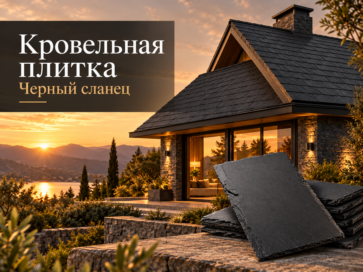 Кровельная плитка из черного сланца: размеры, применение и особенности