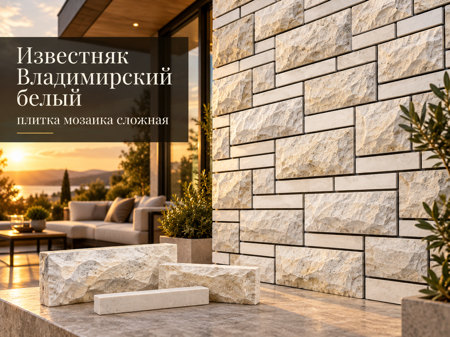 Владимирский известняк: сложная плитка-мозаика для отделки