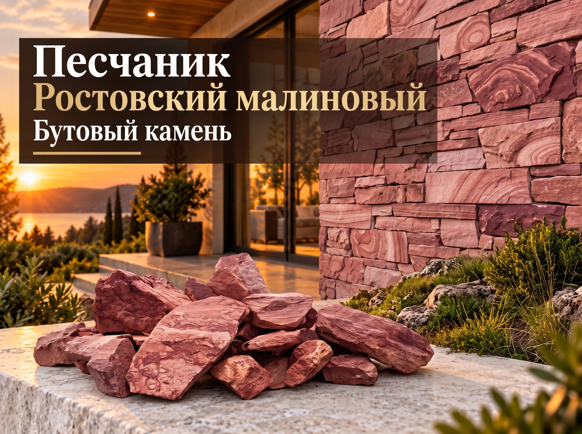 Ростовский малиновый песчаник: бутовый камень для участка